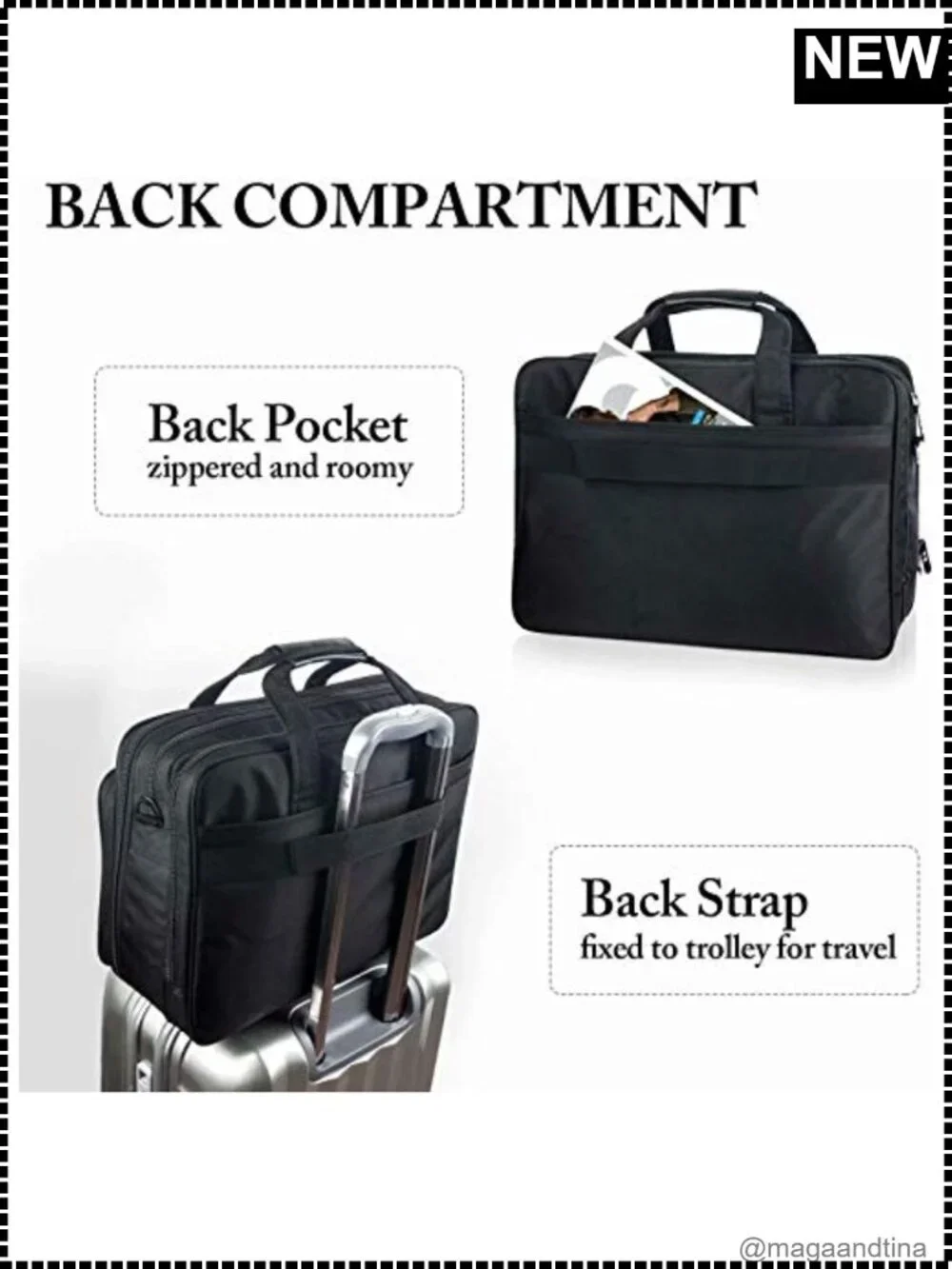 Expandable Laptop Briefcase Water Resistant Polyester 17 Inch